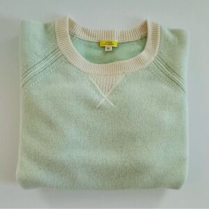 J. Crew 100% Cashmere Plaited Relaxed Sweatshirt in Wintermint Snow | XXL | NWOT